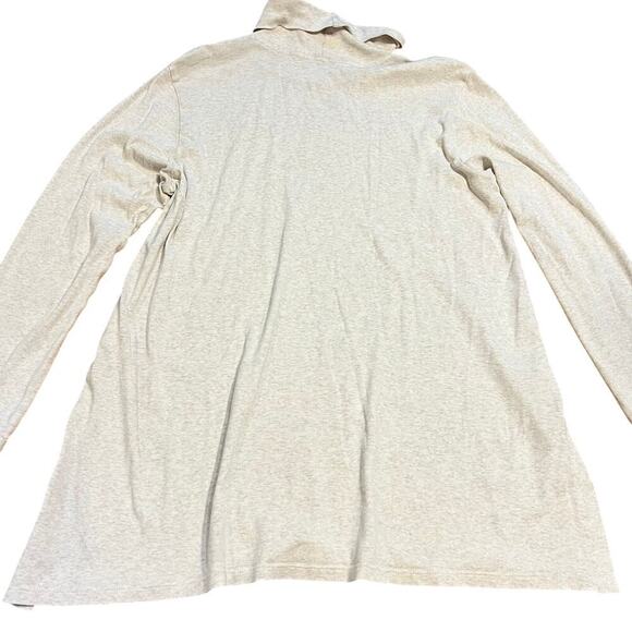 J. Jill Side Vent Turtleneck Tunic Perfect Pima Size Large Heathered Oatmeal - Picture 3 of 7